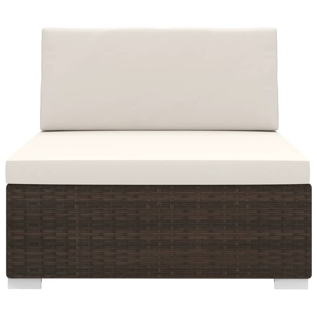 Brown Poly Rattan Sectional Middle Seat with Cushions E474735