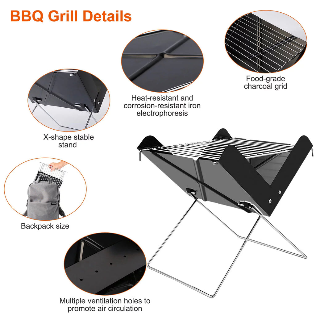 Foldable Mini Stainless Steel BBQ Grill D892321