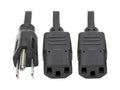 Universal Power Extension Cord Y Splitter Cable 6-ft. J7826