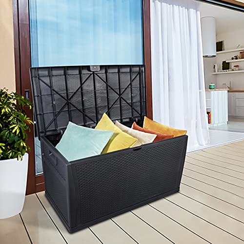 Brown 51 Gallon Waterproof Deck Storage Box N9916