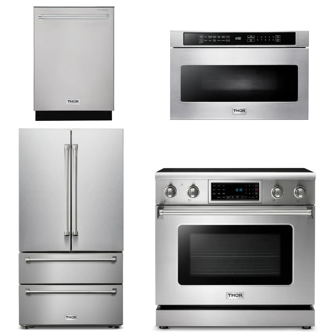 36 Electric Range, Microwave, Refrigerator, Dishwasher N587