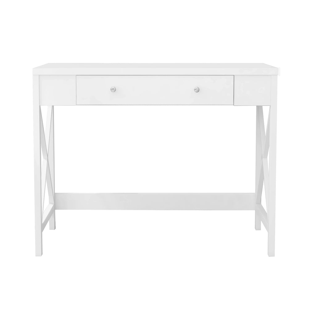 White Work Study Desk with Storage Drawer G576005