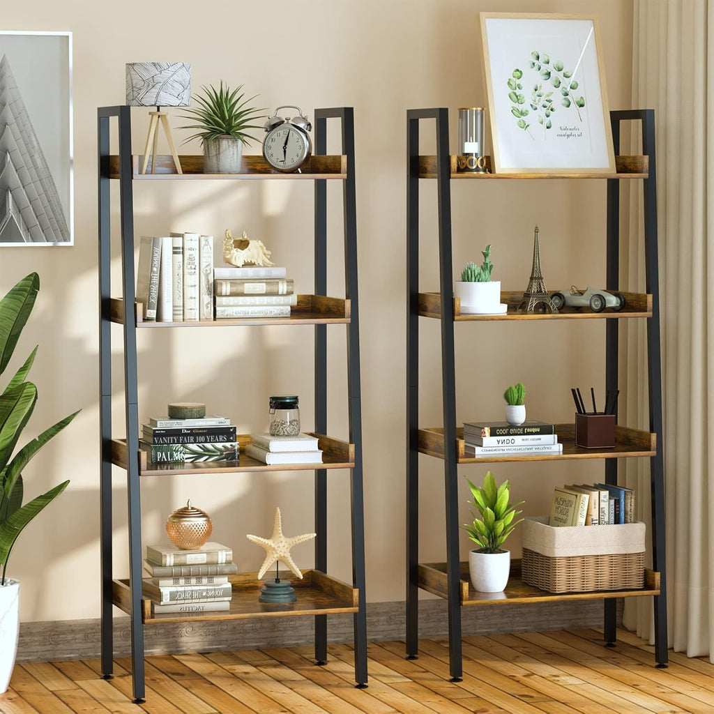 Adjustable Wood and Metal Bookshelf Q9510