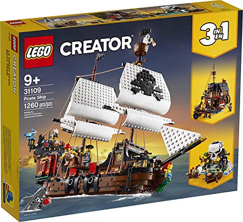 LEGO Creator 3 in 1 Pirate Ship Building Set, 4 Minifigures, Shark Toy, Ages 9+ B689073