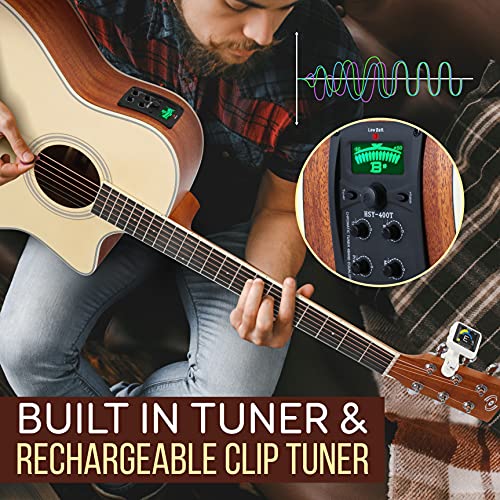 4/4 Full Size Acoustic-Electric Guitar Kit with 4-Band EQ, Spruce Mahogany E26856