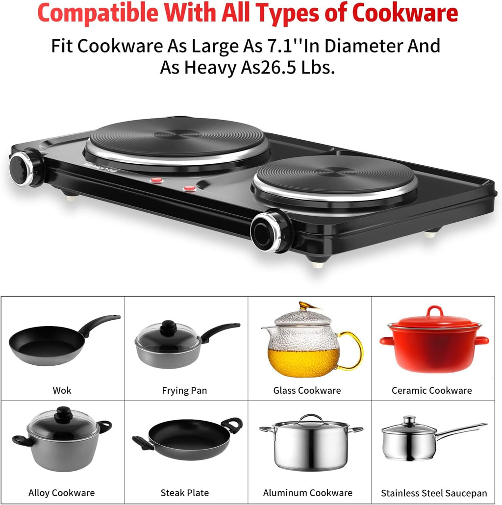 1800W Portable Double Electric Hot Plate G134
