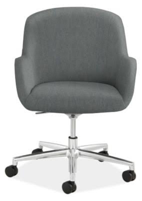 Ergonomic Rolling Office Chair in Cadet Blue Grey Performance Fabric H9269