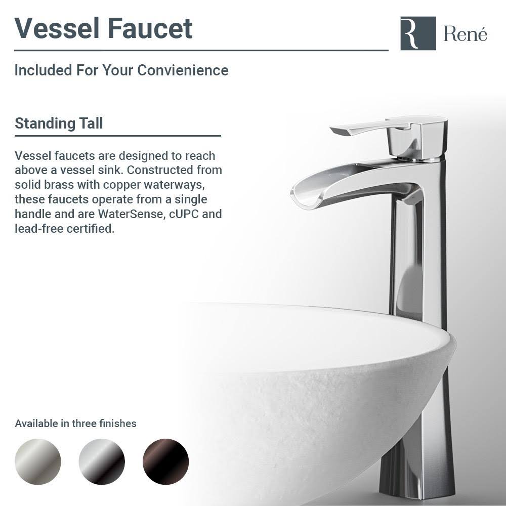Square Vessel Sink with Brushed Nickel Pop-Up Drain L74591