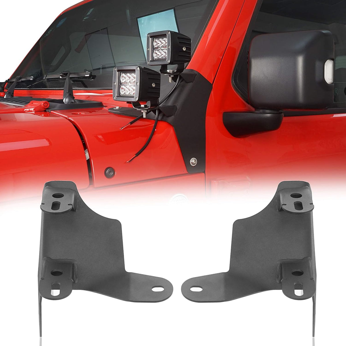 Dual A-Pillar Light Mounting Brackets Pair X752