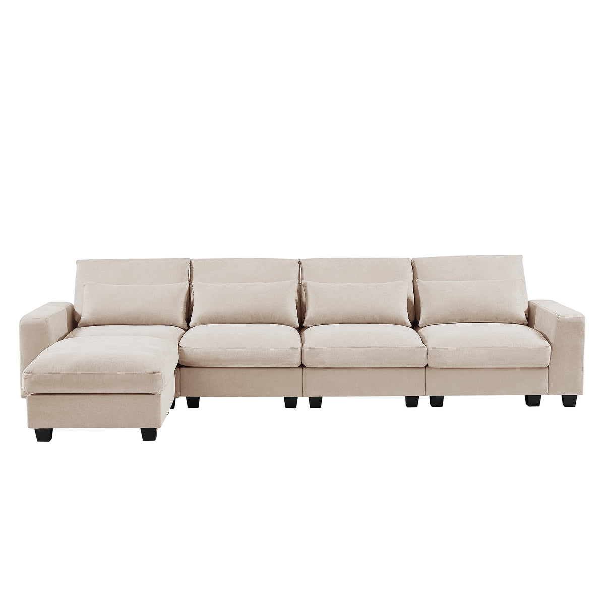 Modern L-Shape Feather Filled Sectional Sofa with Reversible Chaise Z59464