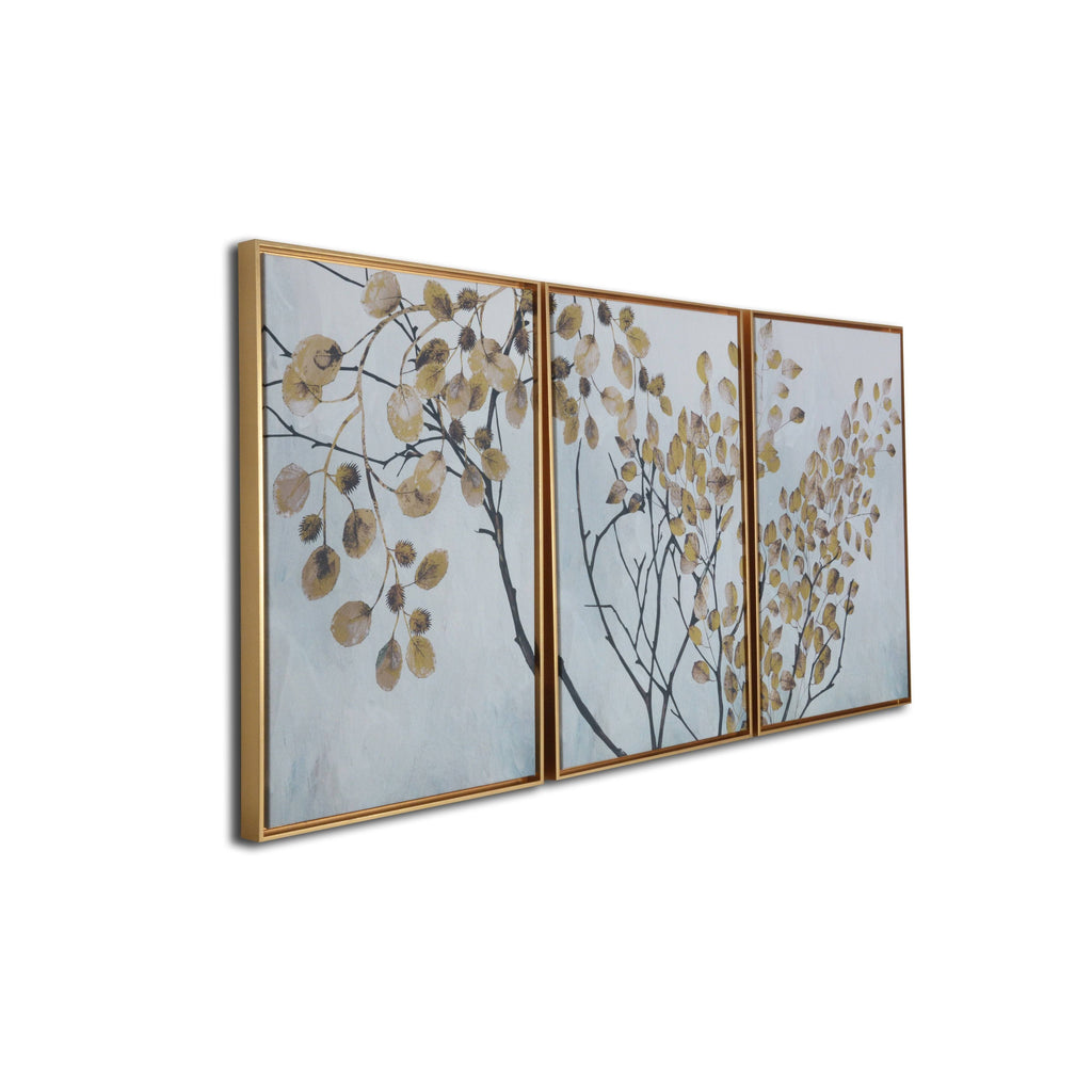 Blue Floating Framed Wall Canvas Triptych H71157