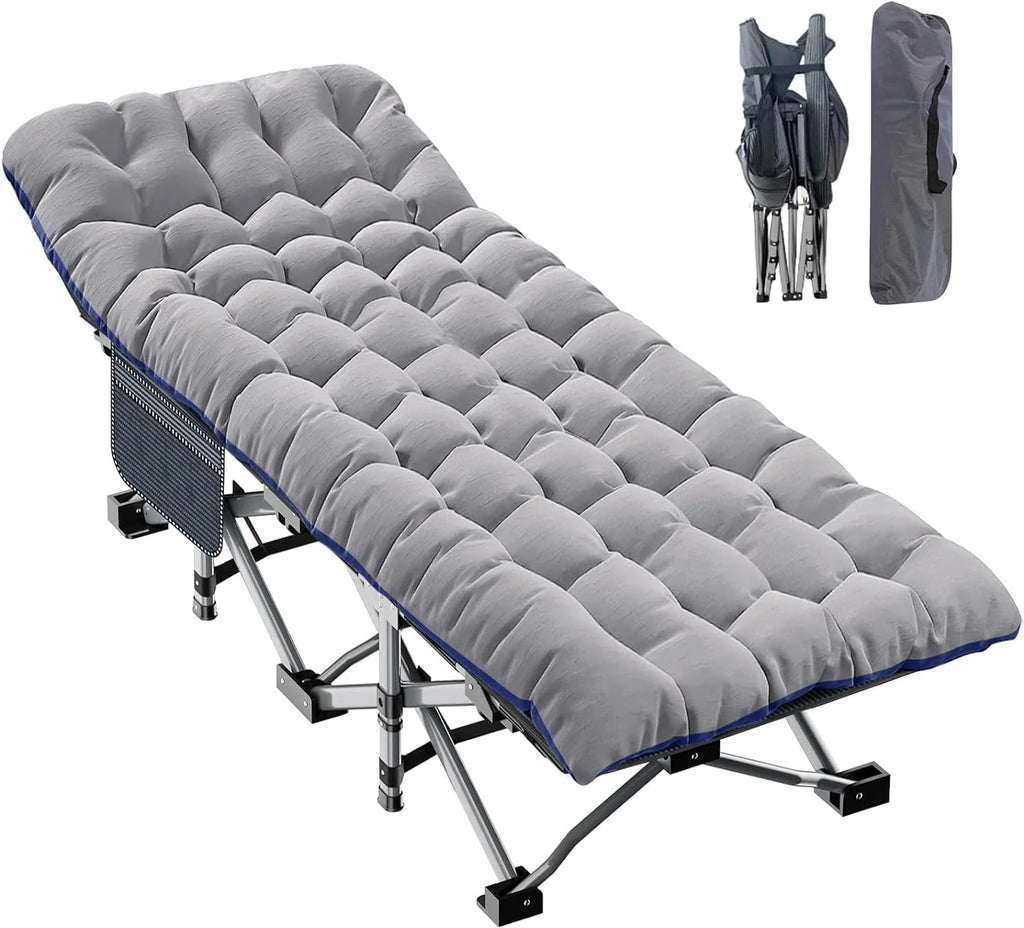 2 Pack Folding Camping Cot with Mattress and Carry Bag V9055