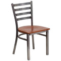Red Cherry Wood Seat Metal Restaurant Chair X2744