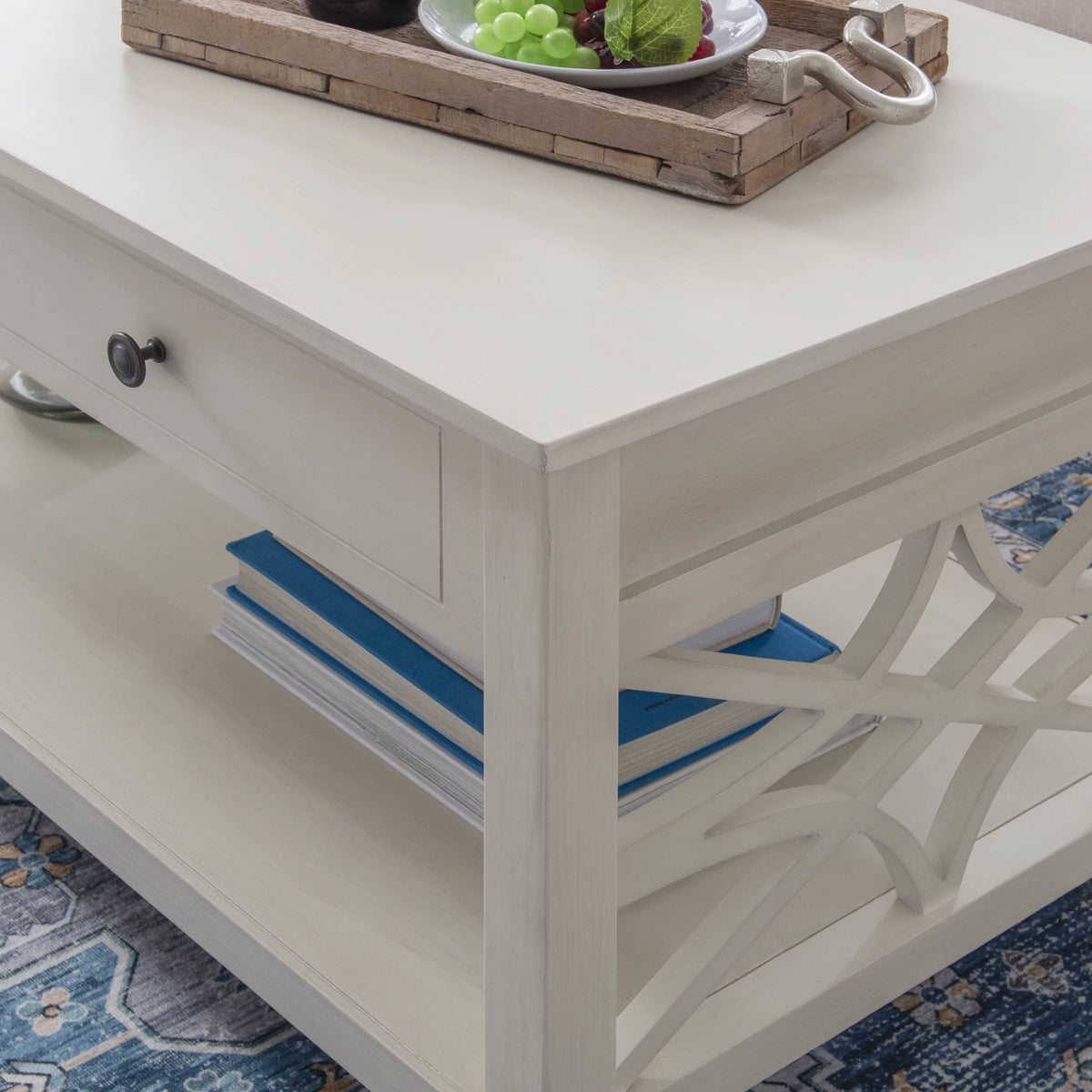 White 2-Drawer Lift-Top Coffee Table U122010