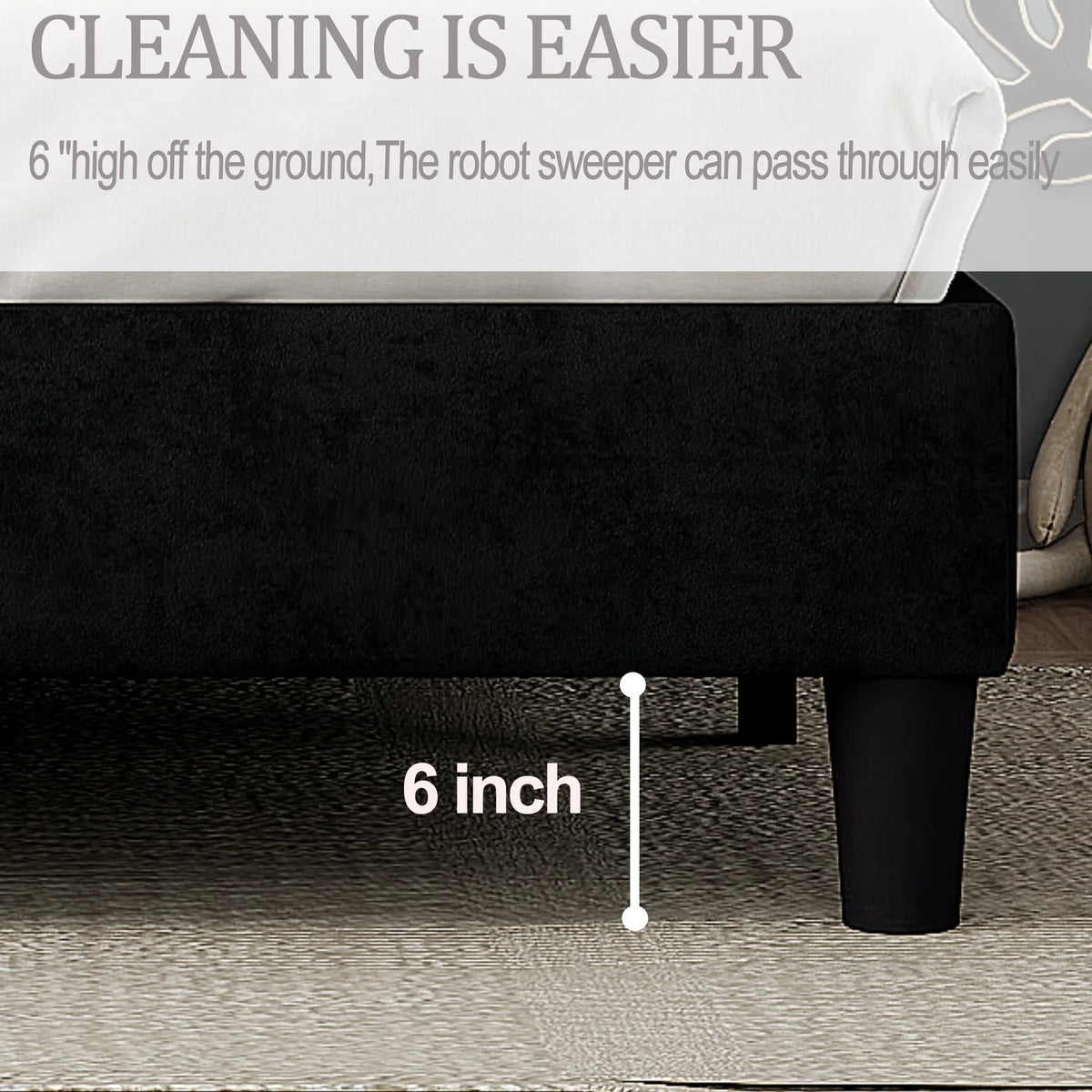 King Size Dark Gray Bed Frame U656458