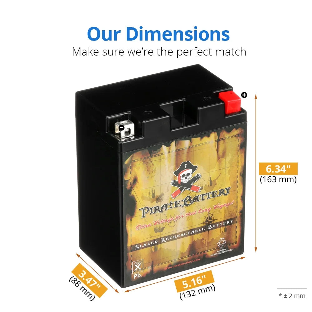 12 Volt 12 Ah 210 CCA Motorcycle Battery T866