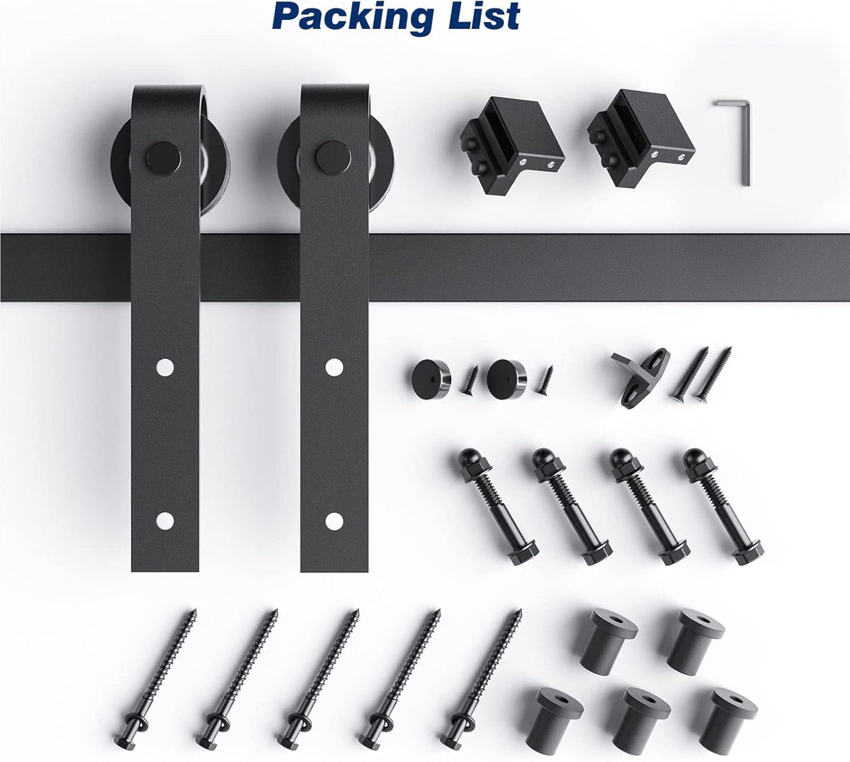 6.6 FT Heavy Duty Sliding Barn Door Hardware Track Kit Q504