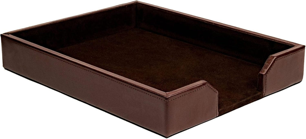 Dark Brown Bonded Leather Letter Tray Pack of 2 J95371