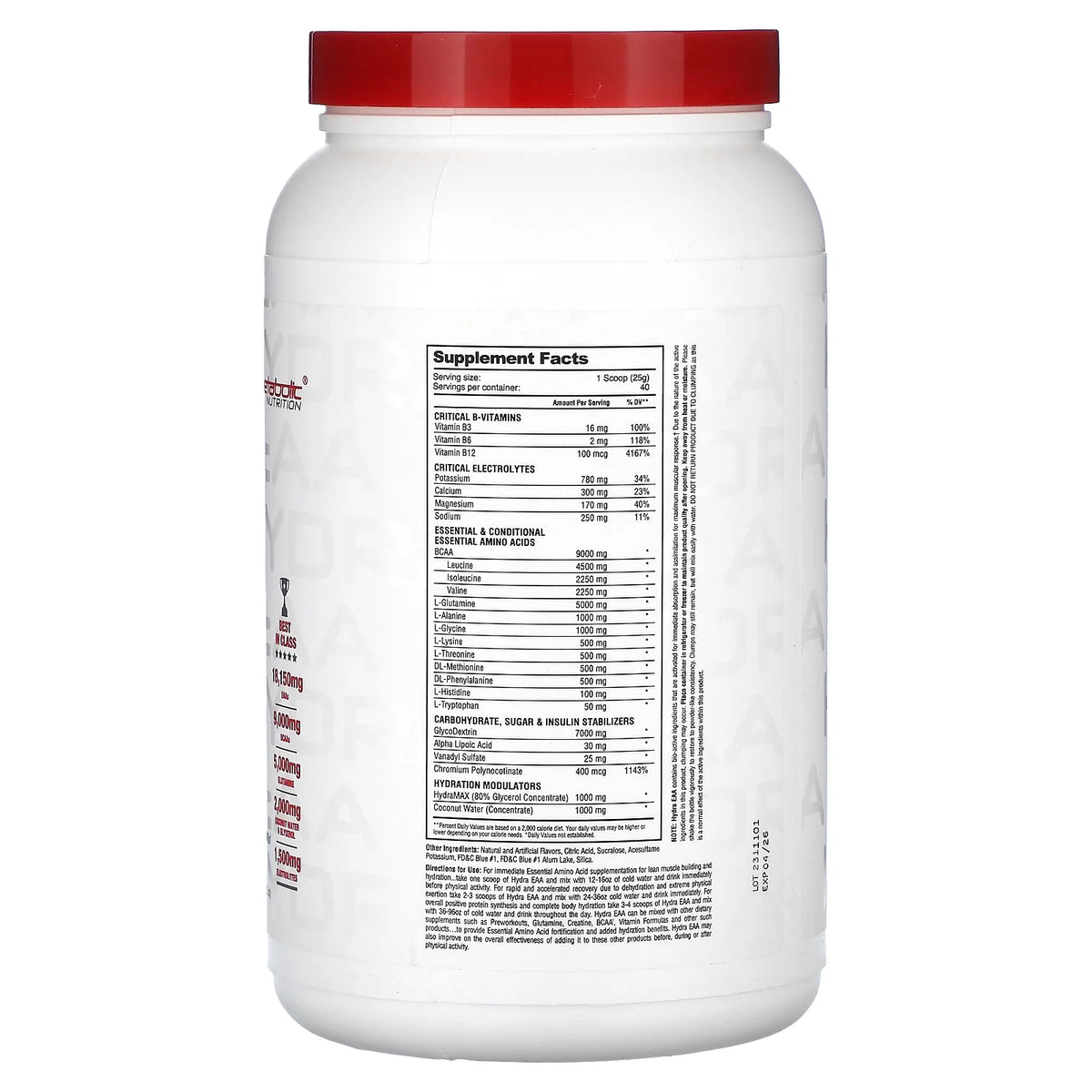 1000g Essential Amino Acids Hydration Powder X5020