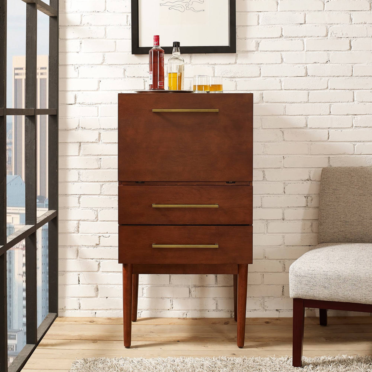 Mahogany Spirit Cabinet J99754