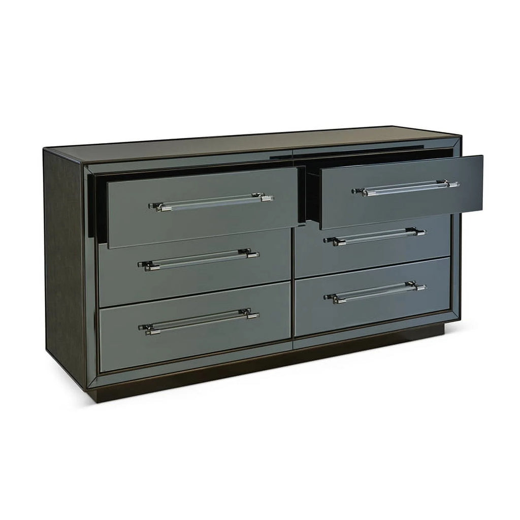 Gray Wood Dresser with Mirror Y1498