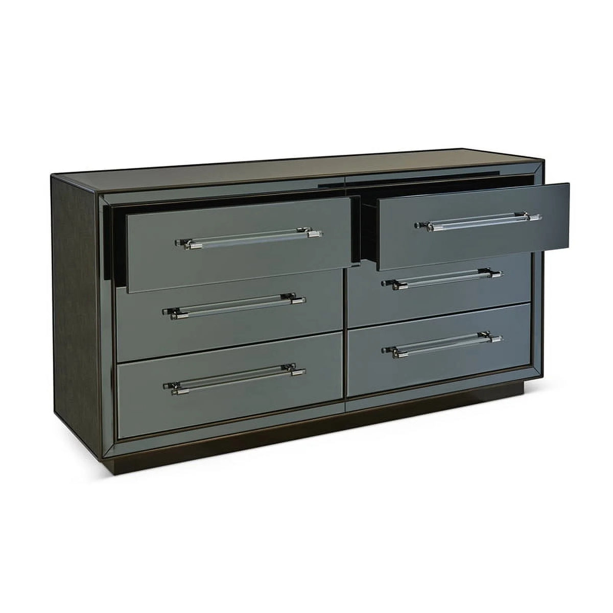 Gray Wood Dresser with Mirror Y1498
