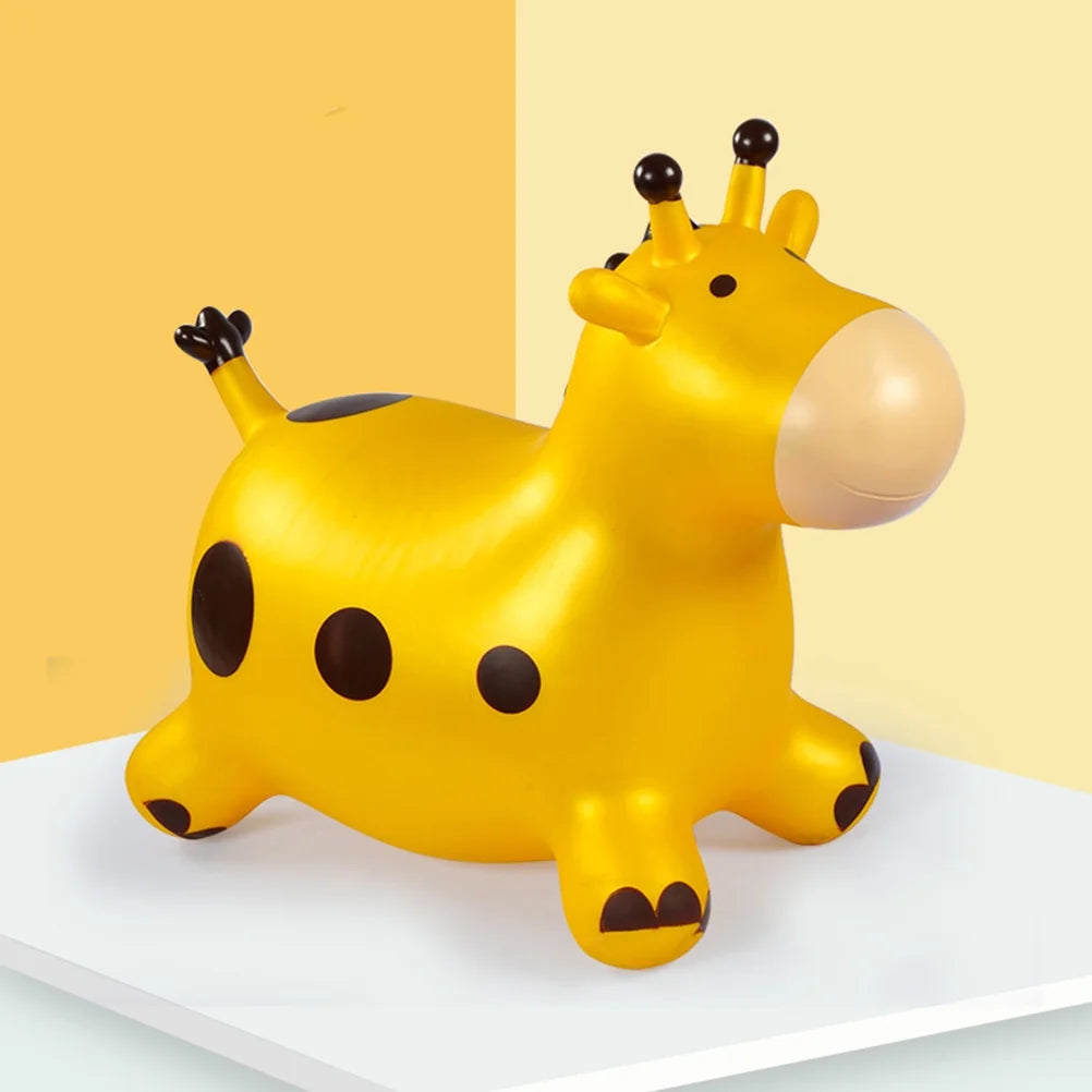Inflatable Bouncing Horse Toy with Air Pump (Yellow) Y26832