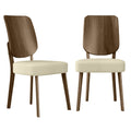 Oatmeal Linen Armless Side Chairs Set of 2 A971785