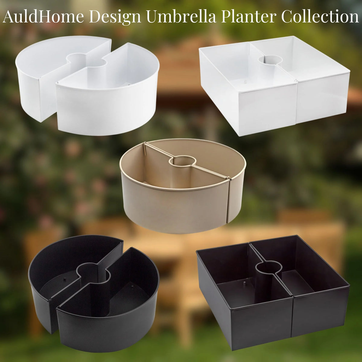 White Square Umbrella Planter G915