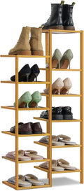 Bamboo 12-Tier Vertical Double Row Shoe Rack (Natural) R5721