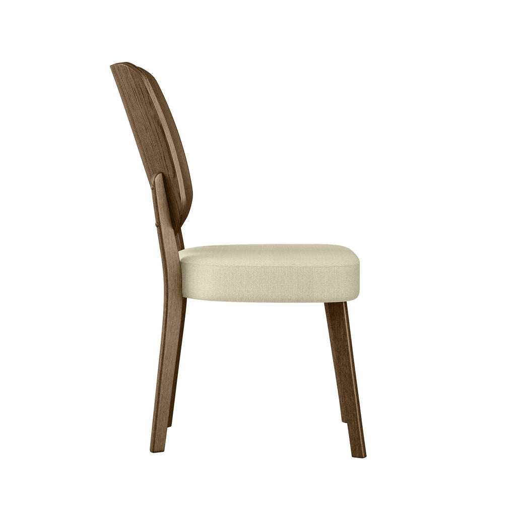 Oatmeal Linen Armless Side Chairs Set of 2 A971785