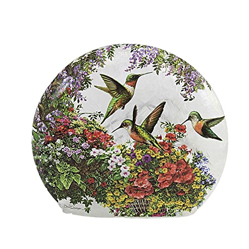 Coral Glass Hummingbirds Flowers Electric Orb, 7.0 inch Q16877