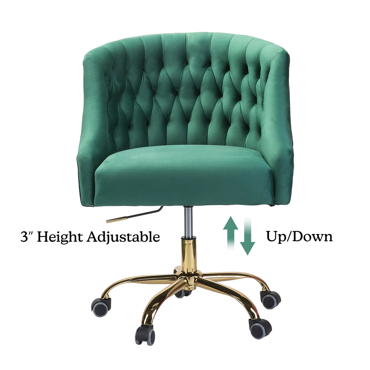 Green Velvet Swivel Office Chair G34985