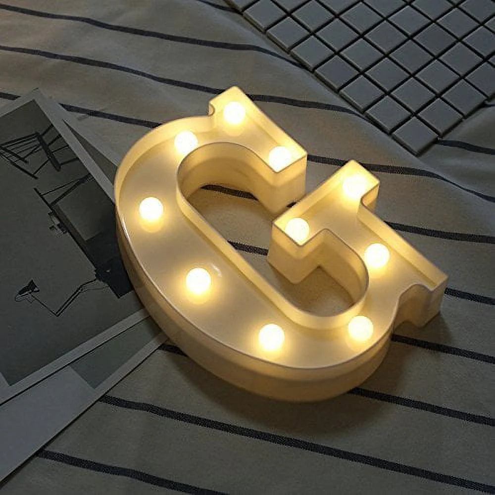 Light up Letter LED Alphabet Number Symbol Plastic Decoration D1623