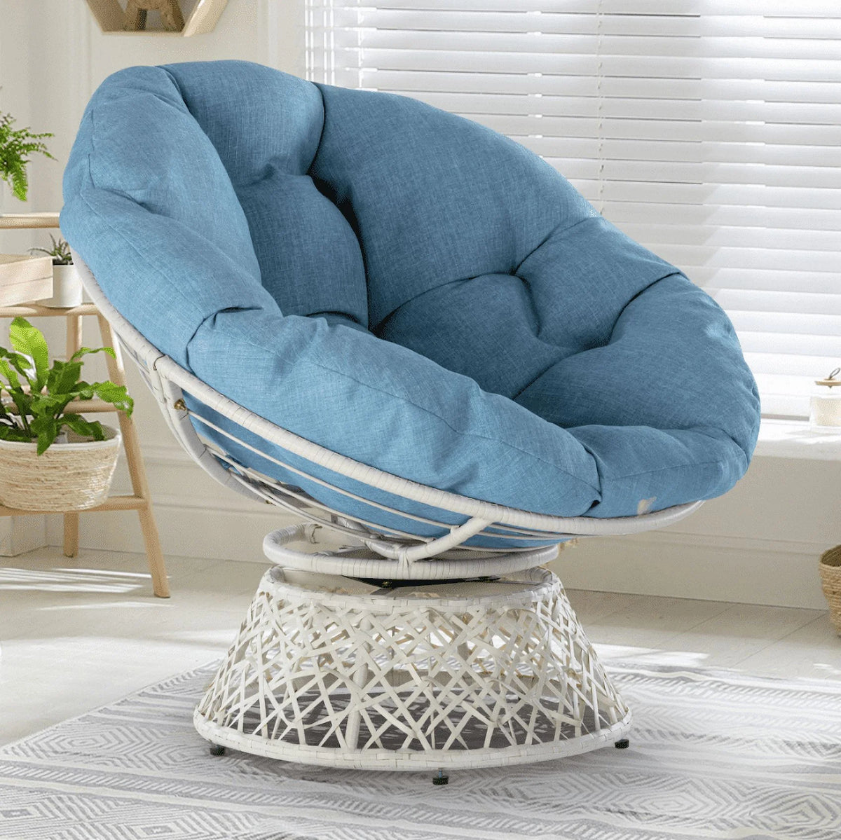 360 Swivel Papasan Chair with Fabric Cushion K993