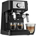 Manual Espresso Machine with Milk Frother, 15 Bar, Black Stainless Q3420