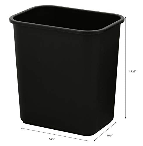 7 Gallon Space Saving Trash Wastebasket, Black (Pack of 12) Z8657