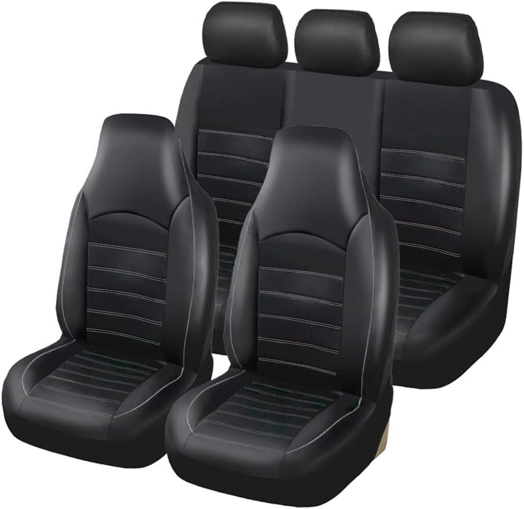 Gray PU Leather Full Set Car Seat Covers F7278