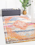 Multi Beige 9' x 12' Rectangle Border Bohemian Rug U6720