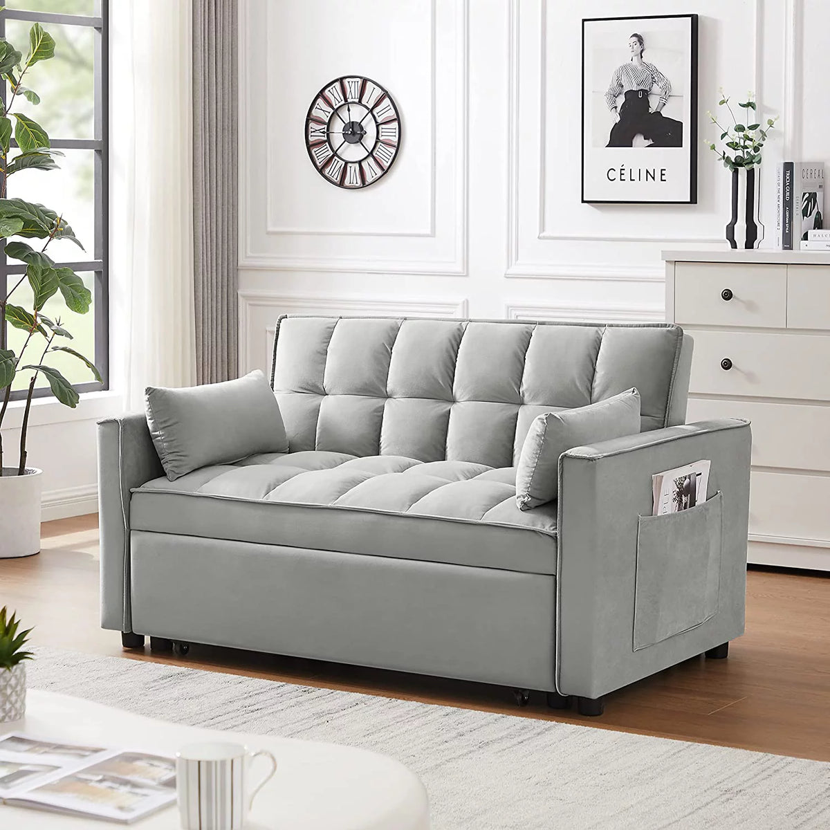 Velvet Loveseat Sofa Couch With Toss Pillows A80655