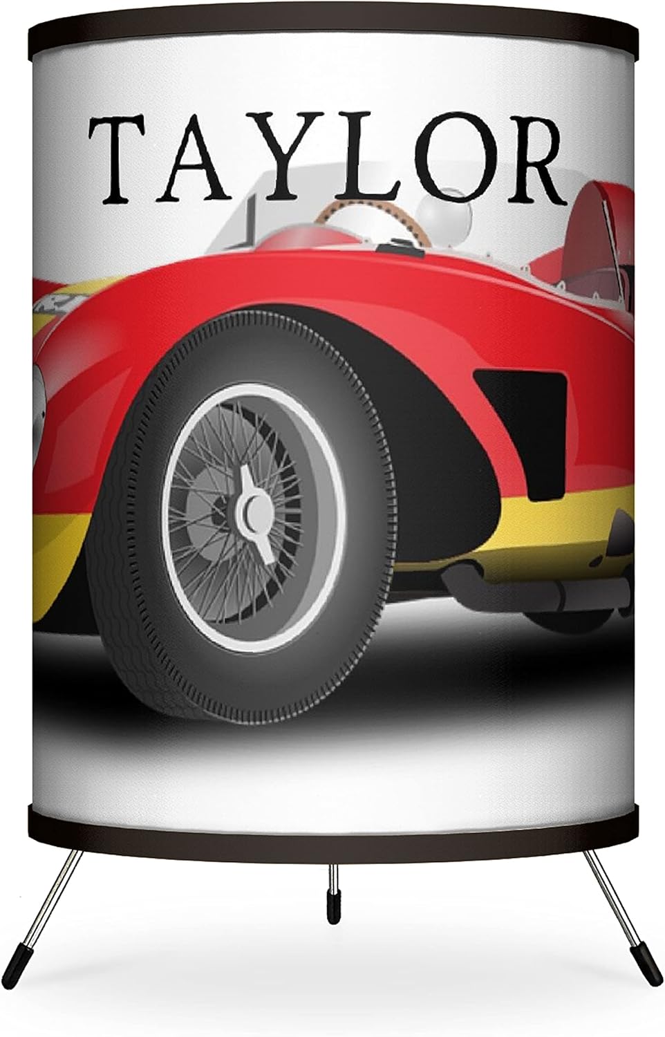 Orange Race Car Printed Tripod Table Lamp F6311