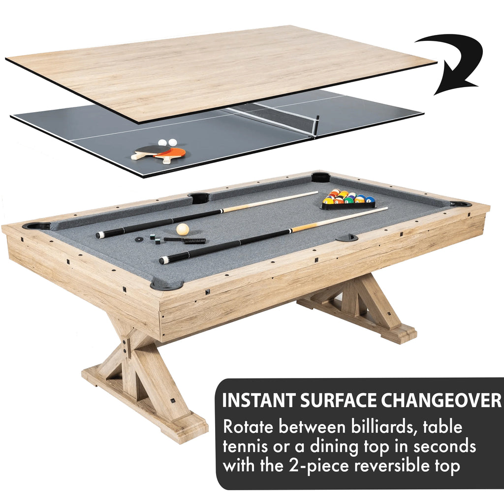 3 in 1 Multi Game Pool Table with Dining and Table Tennis Tables U320