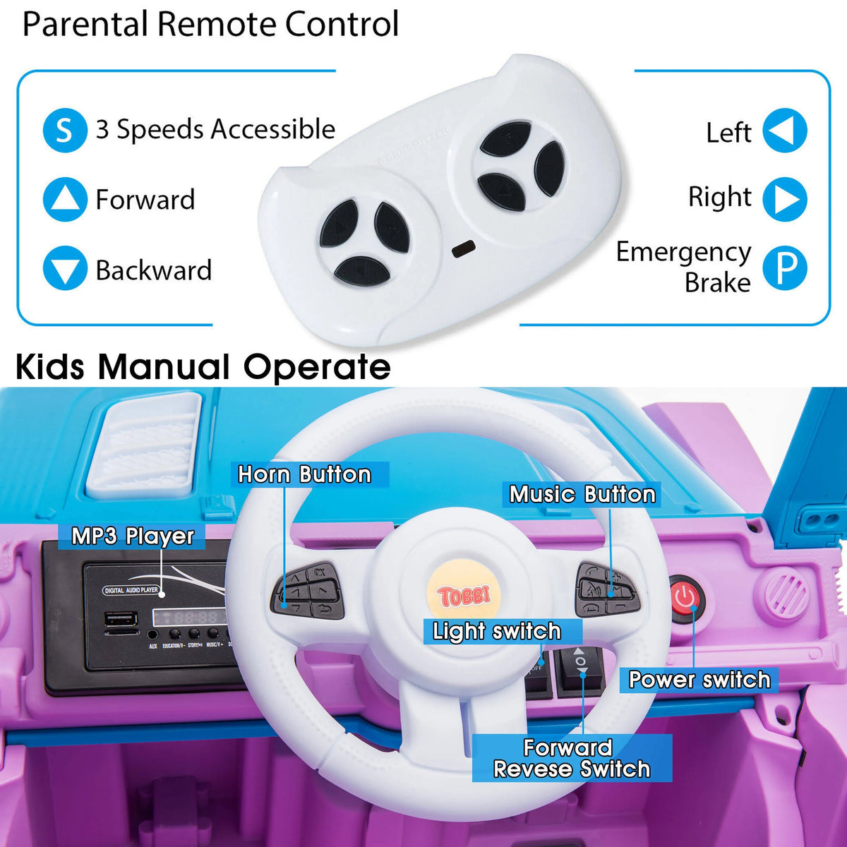 12V Electric Ride on Truck Car with Remote Control H78057