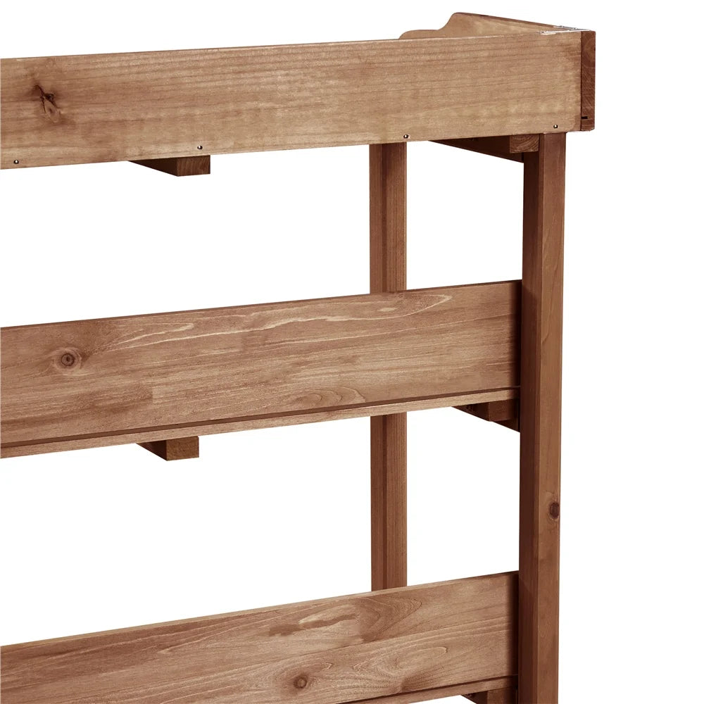Brown Outdoor Potting Bench Table with Storage Shelf Z79486