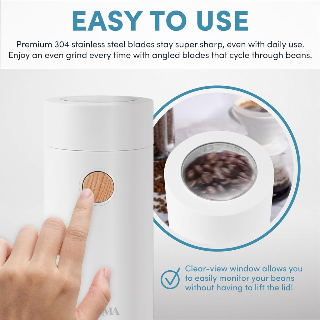 White 40g Mini Electric Coffee Grinder J31569
