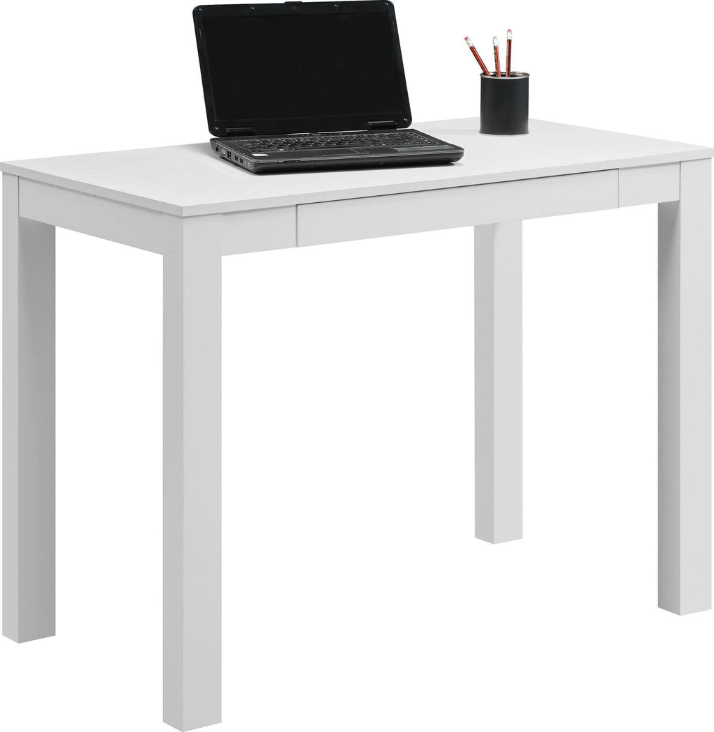 White Parsons Desk with Drawer S96231