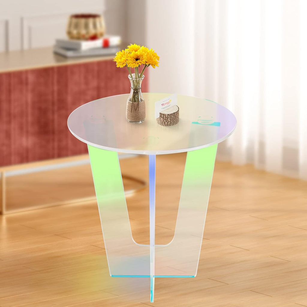 Acrylic Side Table with Storage Shelf W636992