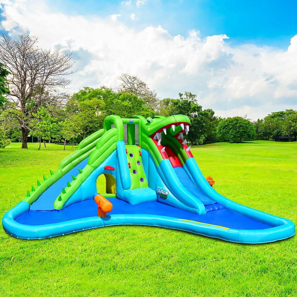 Crocodile Inflatable Water Slide Climbing Wall Bounce House M265114