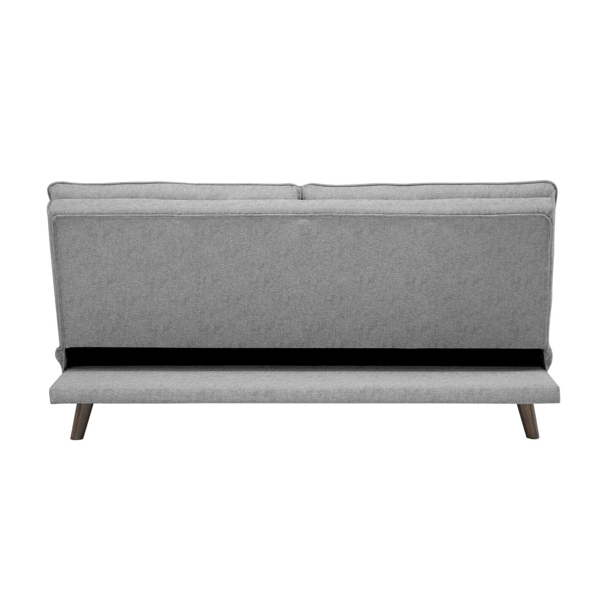 Grey Textured Fabric Convertible Sofa with Wooden Legs S58048