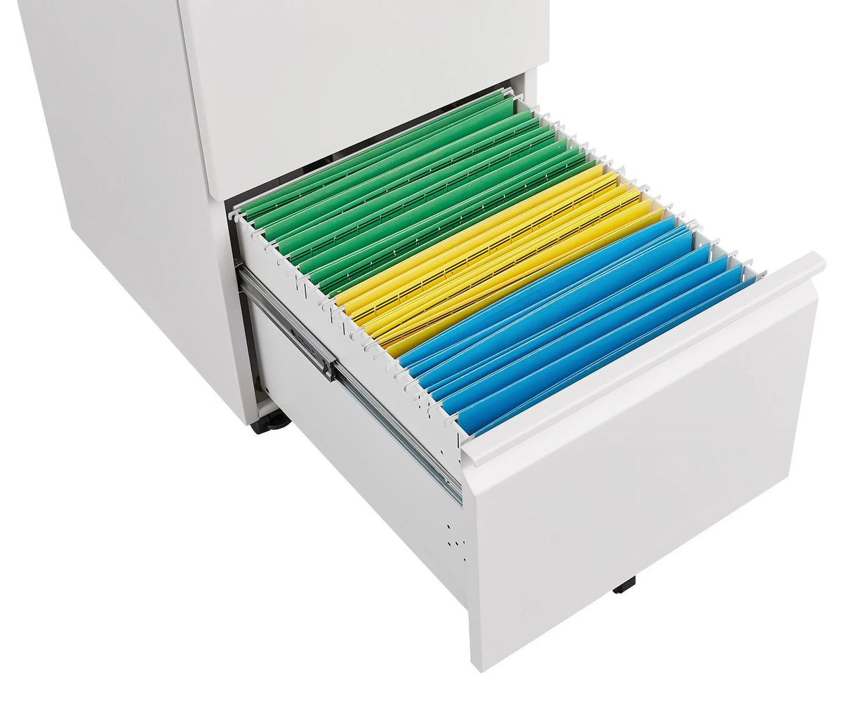 Black 2 Drawer Metal Mobile File Cabinet with Lock D381291
